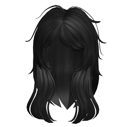 ♡ cute scruffy emo messy black hair Roblox item