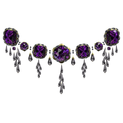 The Alluring Jewel & Pearl Chest Piece in Purple thumbnail