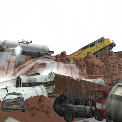 Train and car crash