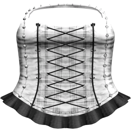 Gothic Spiked Lace-Up Corset Top (White)