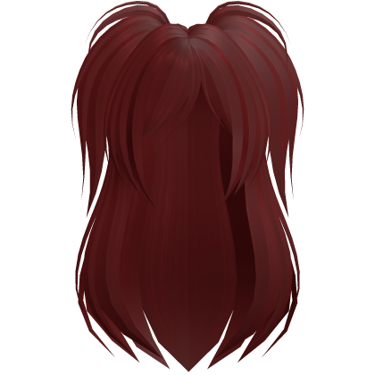Red Emo Scene Long Black Side Pigtails