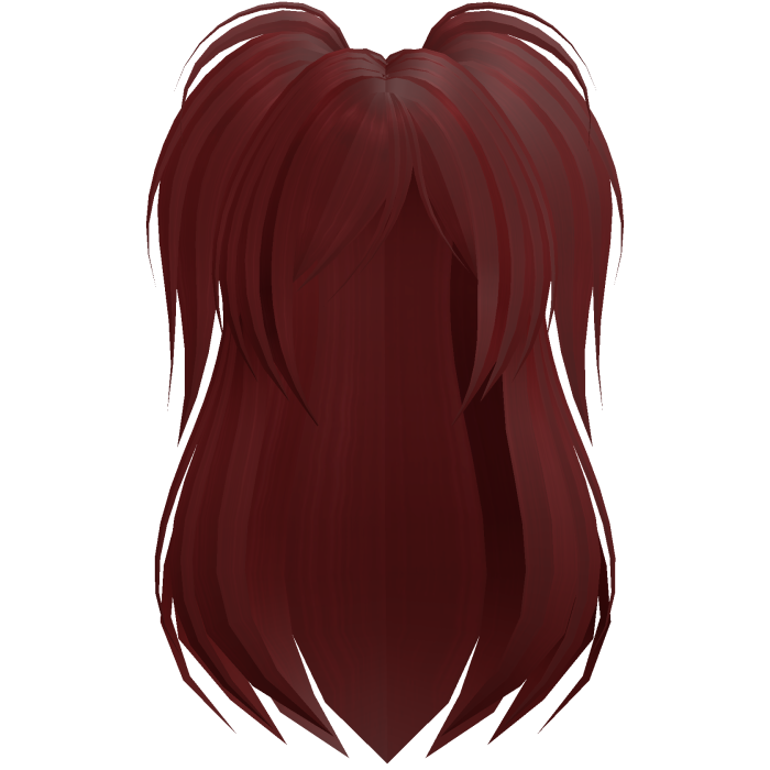 Red Emo Scene Long Black Side Pigtails