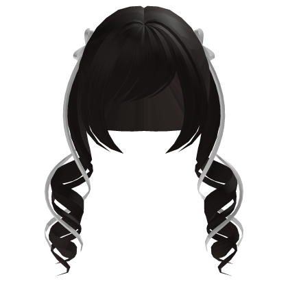 Curly Ribbon Pigtails (Dark Brown) Roblox item
