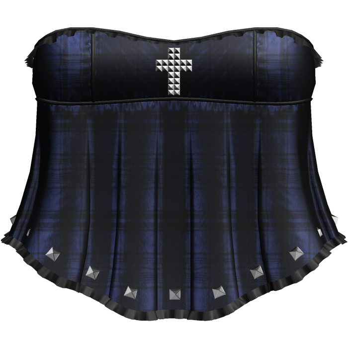 Gothic Blue Plaid Ruffle Dress