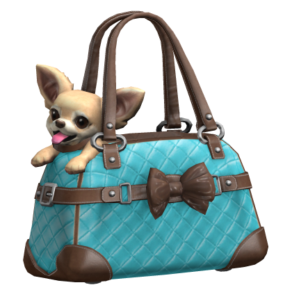 Teal & Brown Chihuahua Dog Bag 2000s Mcbling