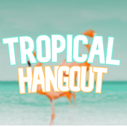 tropical hangout ! 🦩🌴🌊