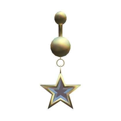 Gold Star Belly Button Piercing w/ White Gem (3.0) thumbnail