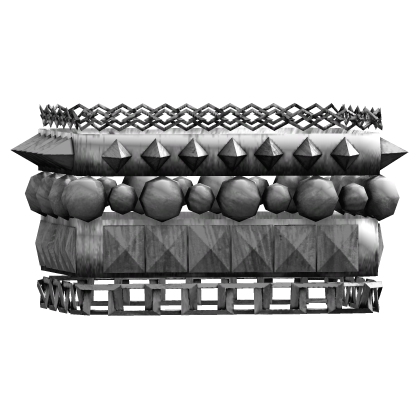 LEFT Silver Metallic Studded Emo Bracelet