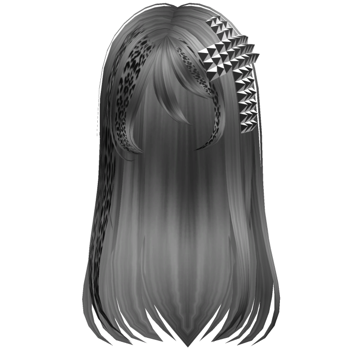 emo scene long hair w cross grey leopard