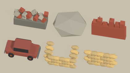 Low Poly Post Apocalyptic Wasteland Props Pack x55 preview 7