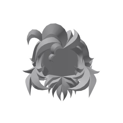 Gray Blocky Swept Mullet