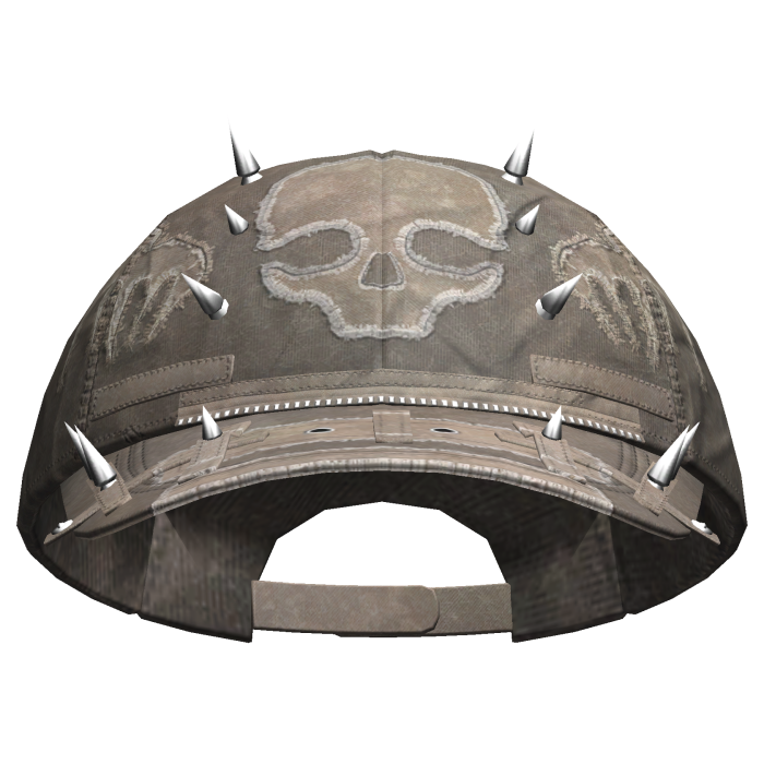 Punk Skeleton Pierced Cap Beige