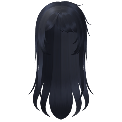 long wispy anime hair in blue Roblox item