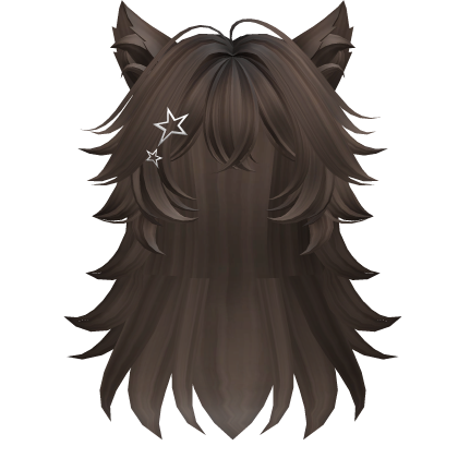 Fluffy Wolf Girl Hairstyle (Brown) Roblox item