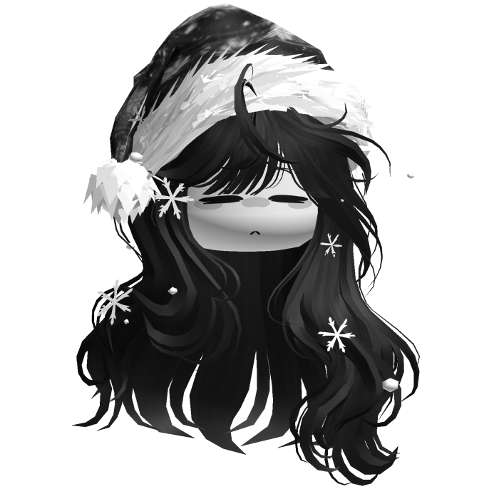 Christmas Hair w/Santa Hat (Black)