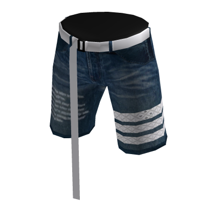 Hold'em Denim White Monogram Washed denim shorts