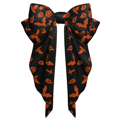 Big Hair Bow Black Halloween Cute Emo Head Ribbon Roblox item