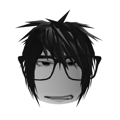 Vkei Black Hair Emo Tired Face Glasses Dashie Roblox item