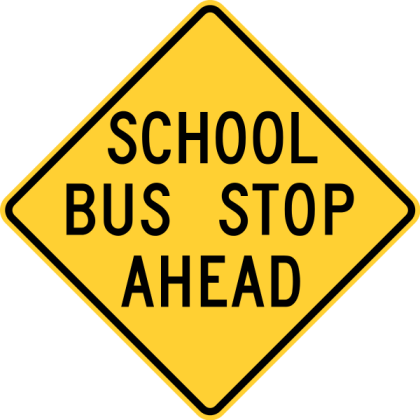 School Bus Stop Ahead Sign Roblox decal