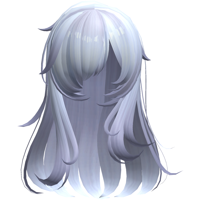 Gloomy Girl Bang Covering Messy Long Hair White