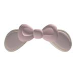୨୧ kawaii bear ears w bow / beige & pink