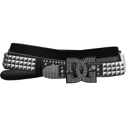 Y2K Studded DC Double Rhinestone Scene Belt Black | Roblox Item