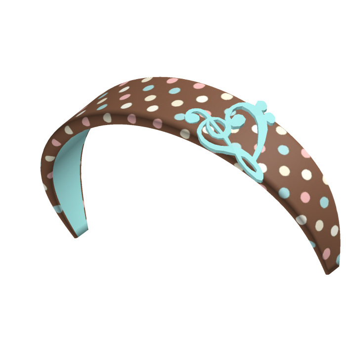 Blue & Brown Polka Dot Gyaru Music note Headband