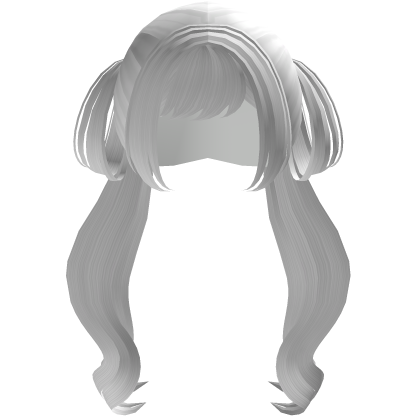 ♡ : white cute wavy soft twintails Roblox item