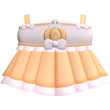 ♡ ⋮ Cutesy Ruffle Halloween Pumpkin Ghost  Dress Roblox item