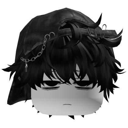 Black Messy Anime Boy Hair Glasses Y2K Hat