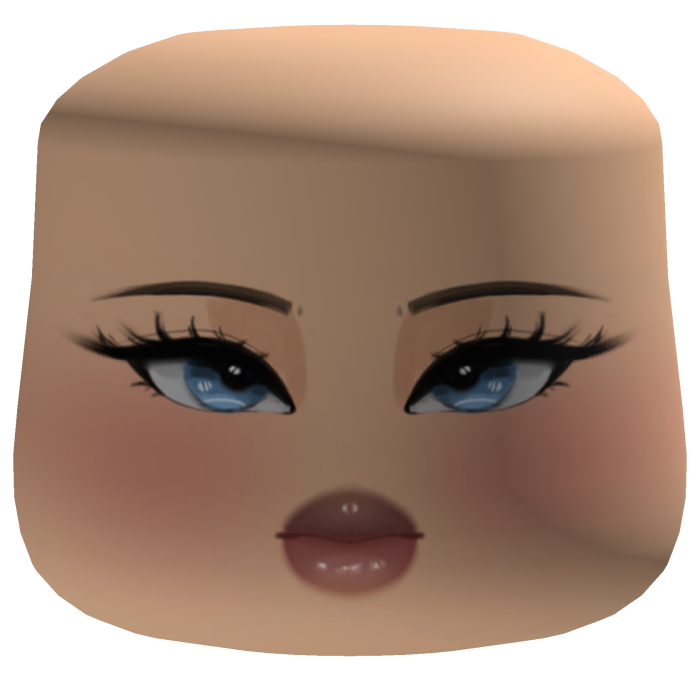 Pretty Soft Makeup Glam Cheeks Face W/ Blue Eyes