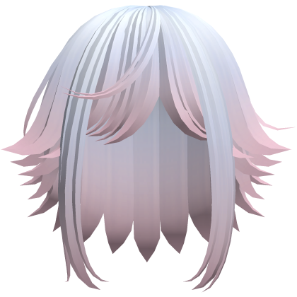 kawaii messy short hair with tufts in blue pink