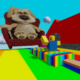 [BEN🐶] Slide down to the epic rainbow obby!