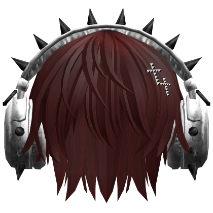 Boy Hair W/ Punk Headphones Dark Red