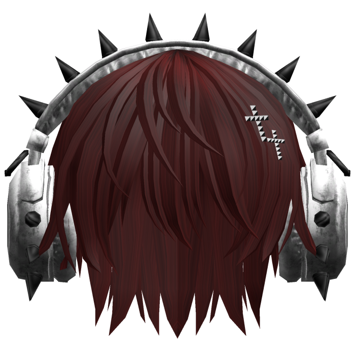Boy Hair W/ Punk Headphones Dark Red