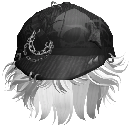 Messy Emo Boy Hair w/ Punk Beret (White) Roblox item