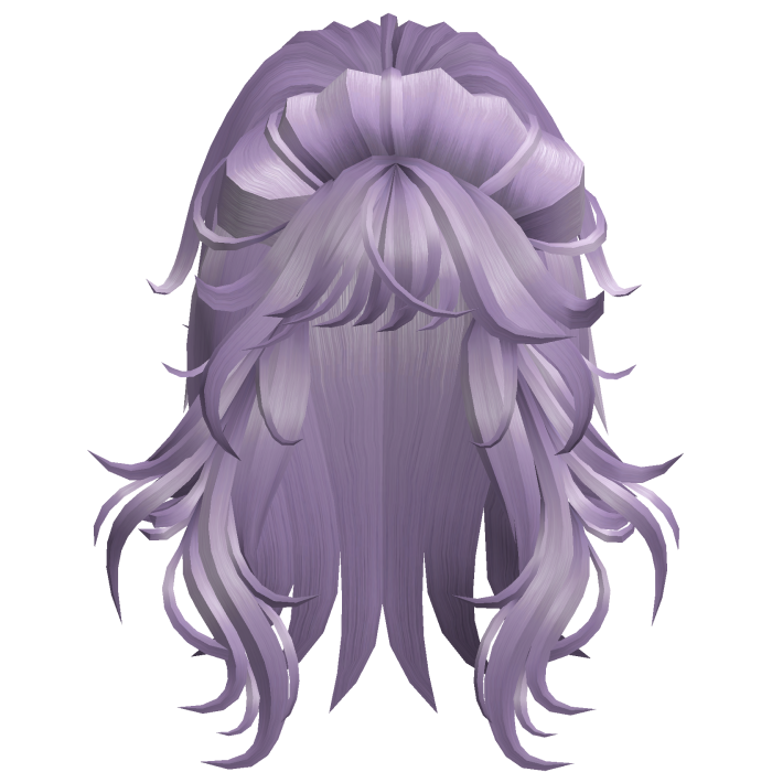 Long Half Up Layered Hair - Lavender