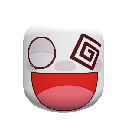 Crazed Smiling Crazy Silly Grin Face [White] Roblox item