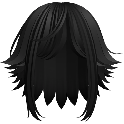 kawaii messy short hair with tufts in black