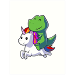 A Unicorn And Dinosaur