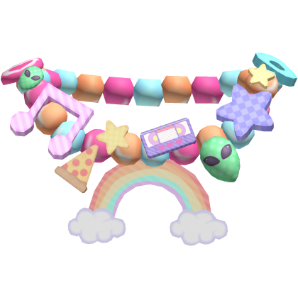 Cute Kawaii Decora Alien Rainbow Necklace 1.0