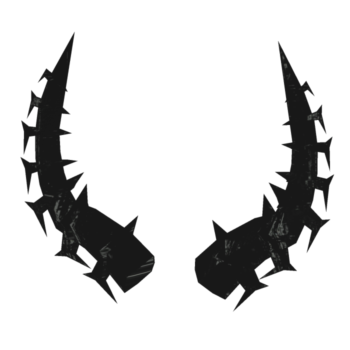 [ANIMATED] Pure Black Glitch Spiked Horns