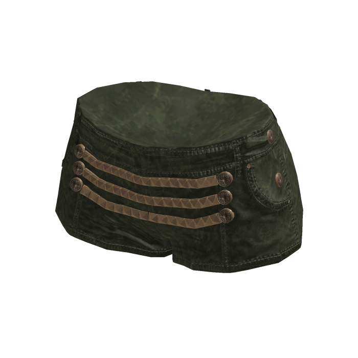 Y2K Studded Strap Denim Shorts (Dark Green)