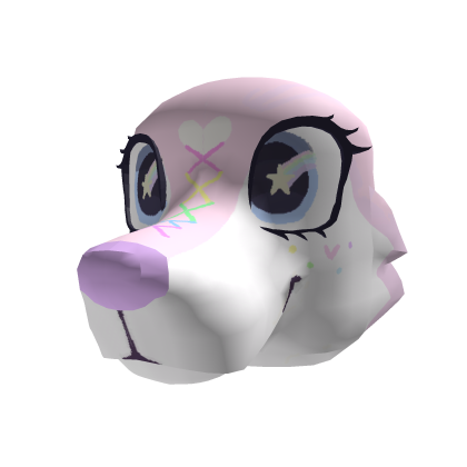 stary eyed pastel wolf head Roblox item