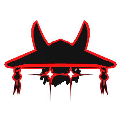 Cartoony Red Samurai Hat w/ Eye Glare