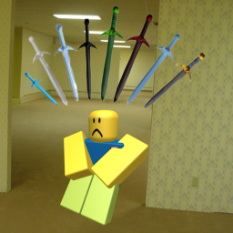 Random stuffs fighting in le backrooms