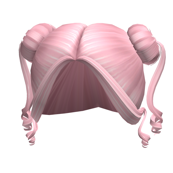 -',ৎ Preppy Curly High Space Buns in Pink