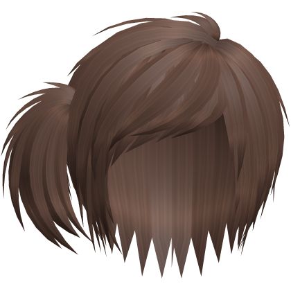 wispy emo side swept scene hair in brown Roblox item