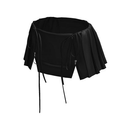 Y2K Butterfly Tie Ruffle Skirt Black [JEYS]