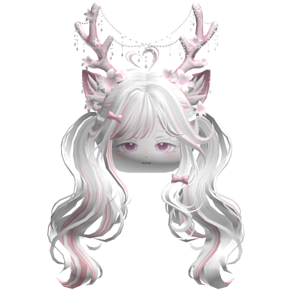 Ethereal Christmas Fairy Fawn Pigtails w/ Antlers